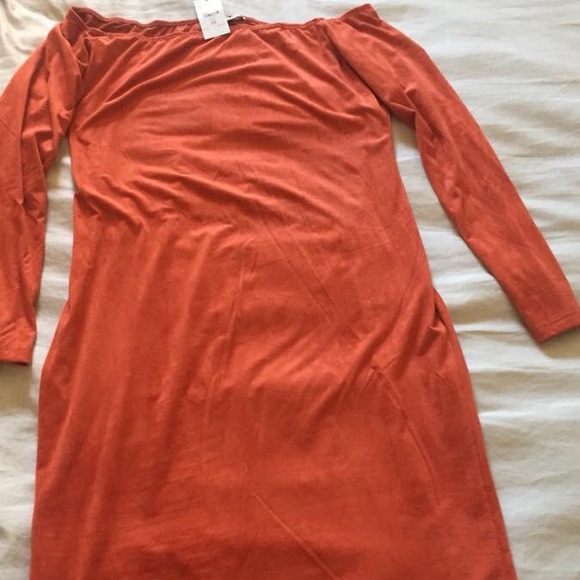 Rust - Velvet - Off Shoulder Midi Dress - 3X - Picture 1 of 1